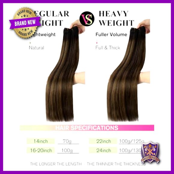 18 Inch Human Hair Weft Extensions 100G Sew In Balayage Highlights main image 5
